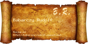 Babarczy Rudolf névjegykártya